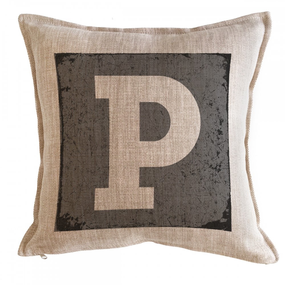 Tuyo Print - Cojín Letra Fondo Gris P 45x45