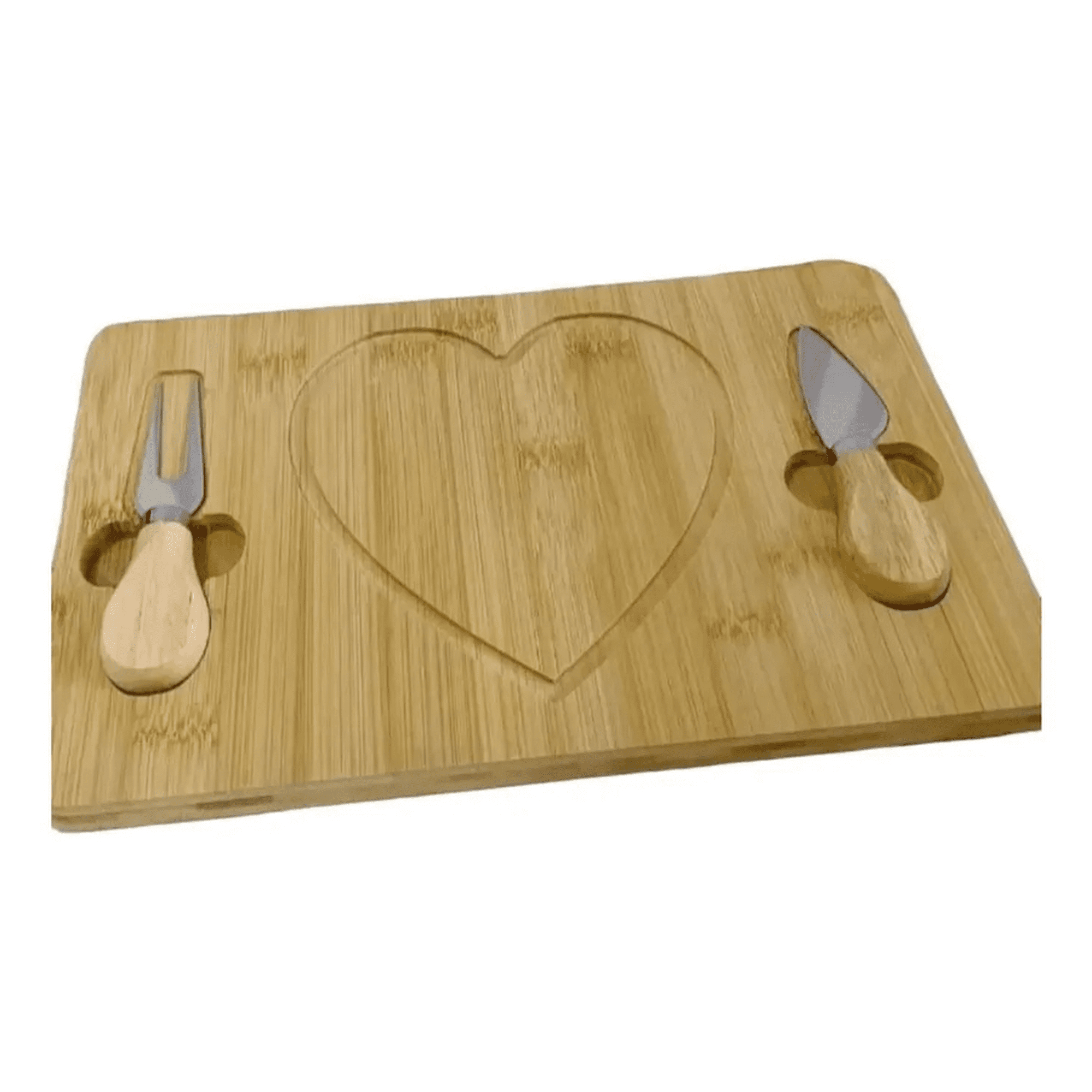 Genérico - Tabla De Picar Rectangular Madera Genérica 29x19 Cm Tabla Corazon Marrón Claro