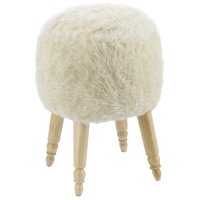 Máxima Design - Pouf Bird Diseño Crudo Piel Sintética 35X35X45 Cm