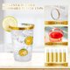 thumbnail image 3 of Vasos de plástico Vplus, 350 ml, con borde dorado, 150 unidades, reutilizables y transparentes, 3 of 6
