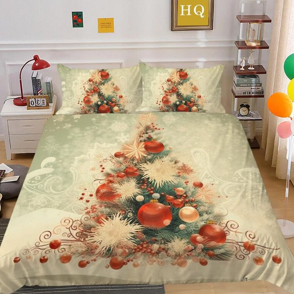 Christmas Eve Gifts Kids Decor Quilt Duvet Cover Set Bedroom Decor Children3-Piece Bedding Set