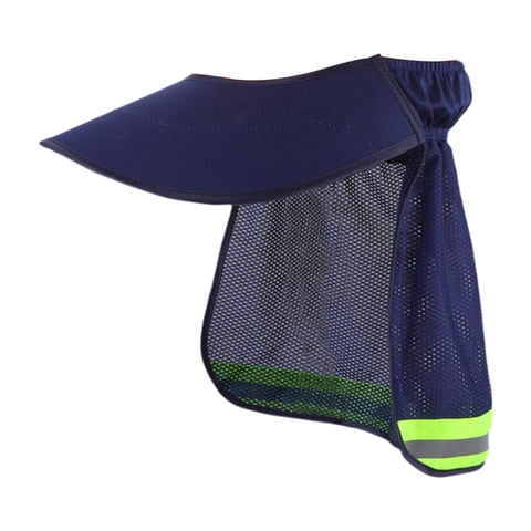 Magideal - Parasol Para Casco Con Tira Reflectante, Cómoda Sombra Para El Cuello, Solapa, Cubierta Protectora Para El Cuello, Ala Ancha Para Sombreros Para El So Azul Negro