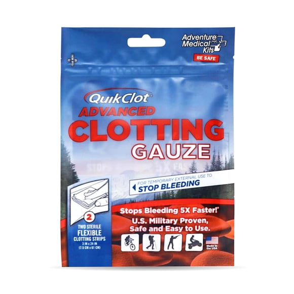 Kits Médicos Quikclot De Gauze Adventure 3 X 24 Cm (2 Tiras)