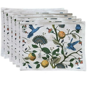 Wyj Hogar - Set 6 Individuales 35X45 De Lino Tela Repelente Al Agua Y Antimanchas Mod03