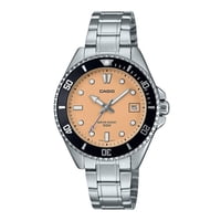 Reloj Casio Standard Analog Stainless Steel Salmon Dial Quartz Mdv-10D-4A2V Men'S Watch