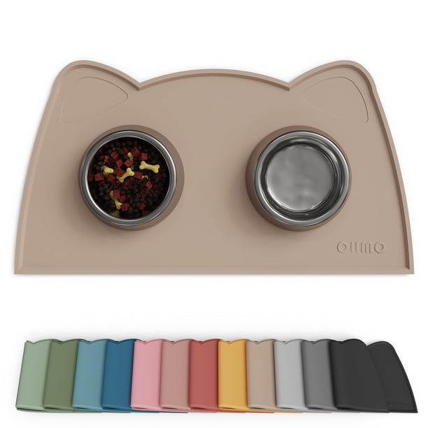 Tapete para comida de mascotas OHMO de silicona antideslizante e impermeable 46 x 25 cm