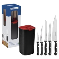 Juego De Cuchillos Tramontina Ultracorte Con Lámina De Acero Inoxidable Y Mango De Polipropileno Negro 6 Piezas