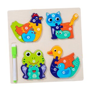 Magideal - Rompecabezas Para Niños Pequeños, Colores De Rompecabezas De Madera, Lindos Juguetes Educativos Rompecabezas Para Niñas, Niños En Edad Preescolar De 3 Pastar