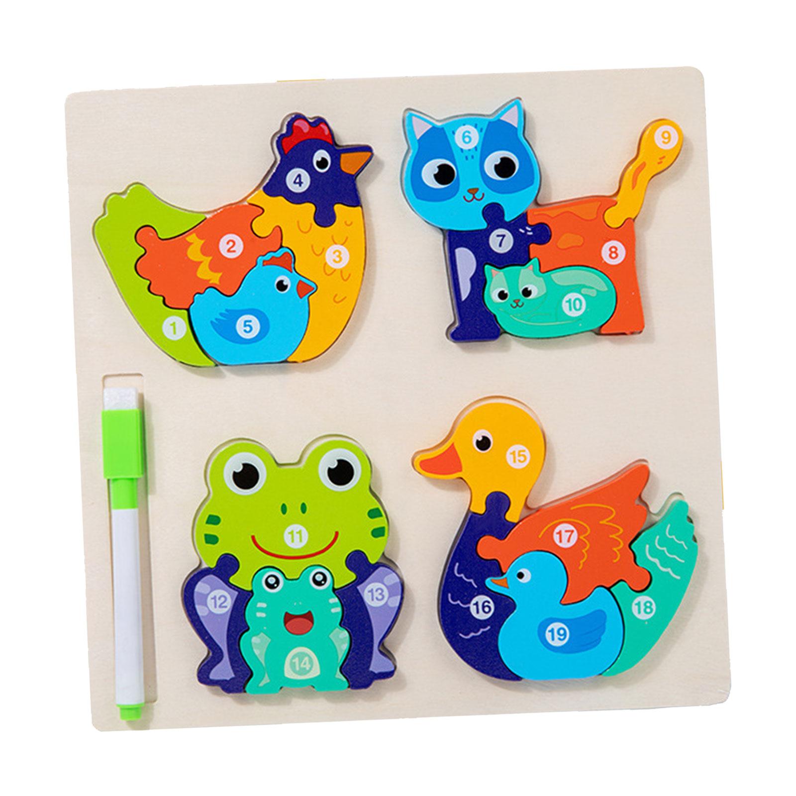 Magideal - Rompecabezas Para Niños Pequeños, Colores De Rompecabezas De Madera, Lindos Juguetes Educativos Rompecabezas Para Niñas, Niños En Edad Preescolar De 3 Pastar