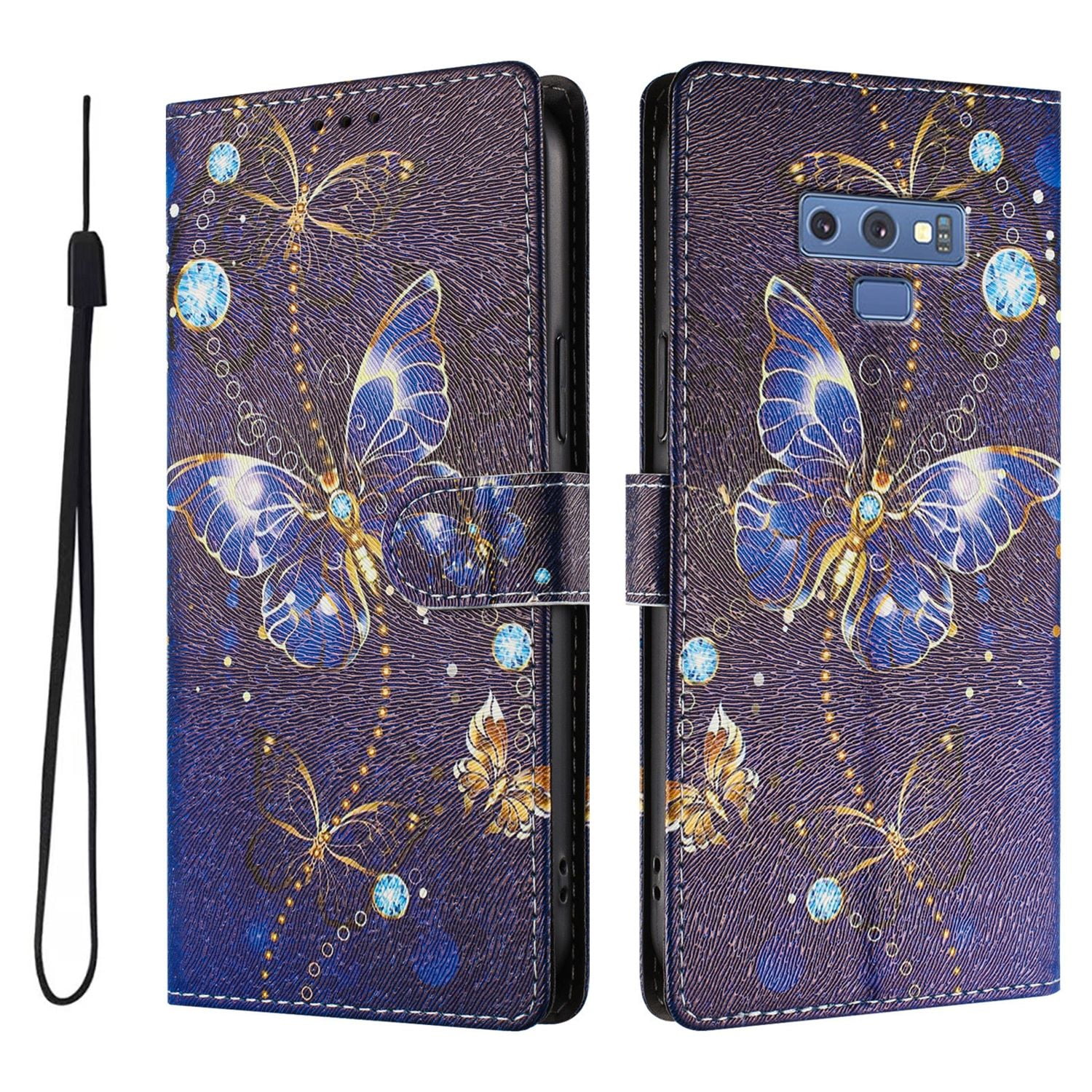 Foxdock Funda Tipo Cartera Para Samsung Galaxy Note 9 Con Soporte Y Correa – Diseño De Patrones Lindos