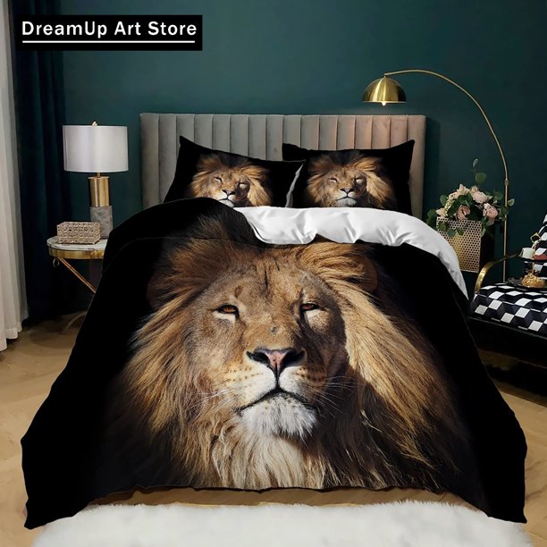 Black Lion Rose Animal Bedding Set Quilt Cover Bed Cover with Pillowcase Boys Adult Home Textile