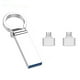 thumbnail image 1 of Pendrive Llavero 2 Tb - 3.0 + Adaptador Otg Y Tc plateado S, 1 of 9