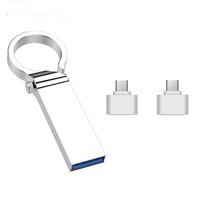 Genérica - Pendrive Llavero 2 Tb - 3.0 + Adaptador Otg Y Tc Plateado S