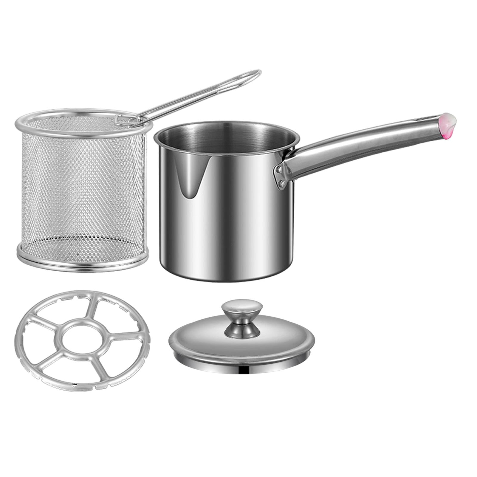 Bothyi - Olla Para Freidora, Cesta De Red Con Tapa, Freidora De Aceite Universal, Olla Para Freír, Estilo F