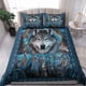 thumbnail image 3 of Juego De Cama Estampado Con Lobo Azul Y Atrapasueños Nativo Americano, 3 of 3