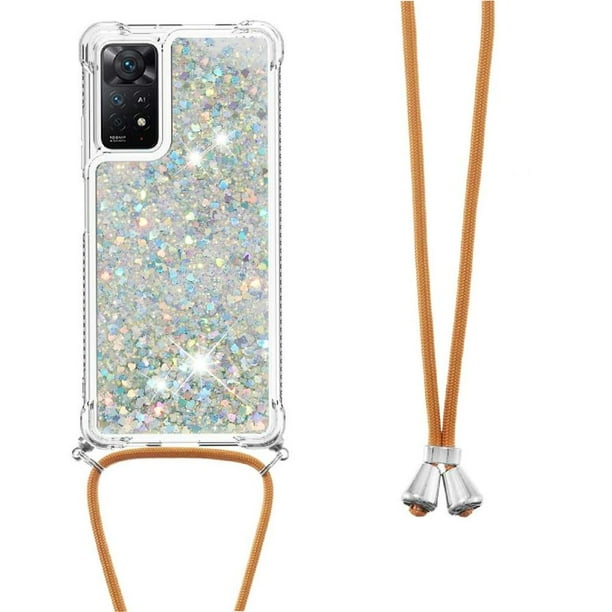Funda FOXDOCK para Xiaomi Redmi Note 11 Pro 4G/5G con Cuerda Ajustable, Brillo Líquido, Protección Antigolpes y Lente – Ideal para Regalo