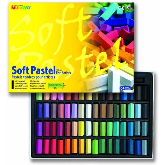 Set de Pasteles Suaves MUNGYO 64 Colores Tiza Cuadrada No Tóxica