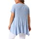 thumbnail image 3 of Agnes Orinda Blusas de Talla Grande para Mujer, Túnicas de Colegio o Escuela, Cuello Redondo de Verano, Camiseta de Punto Holgada de Manga Corta, Estilo Casual, Talla 3X, Azul, 3 of 5