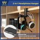 thumbnail image 3 of Soporte para auriculares EURPMASK Dual, giratorio 360°, negro, 3 of 3