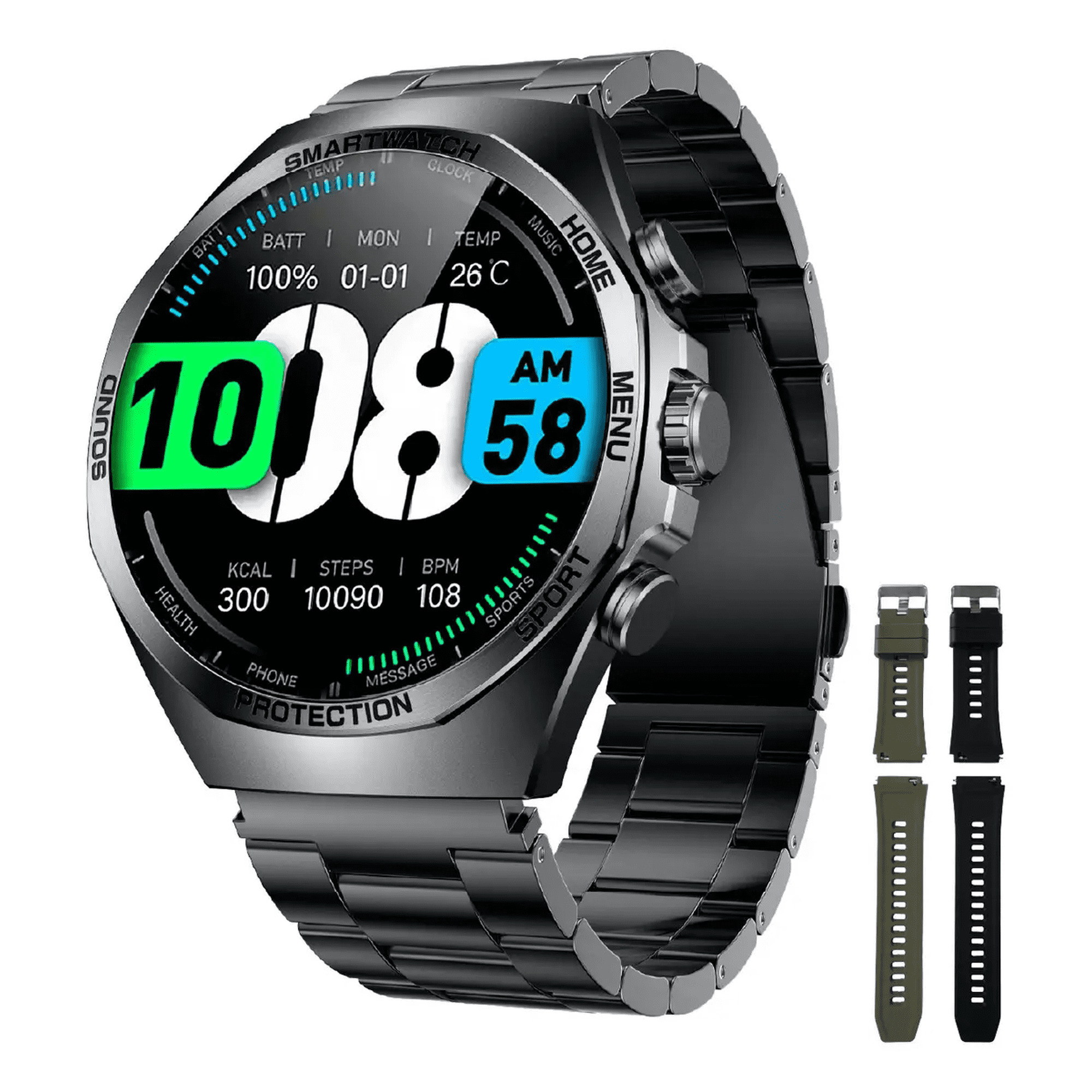 Smartwatch Belug Reloj Inteligente Hombre Pantalla Amoled Negro