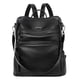 thumbnail image 1 of Mochila CLUCI de piel negra para mujer, de viaje, talla grande, 1 of 8