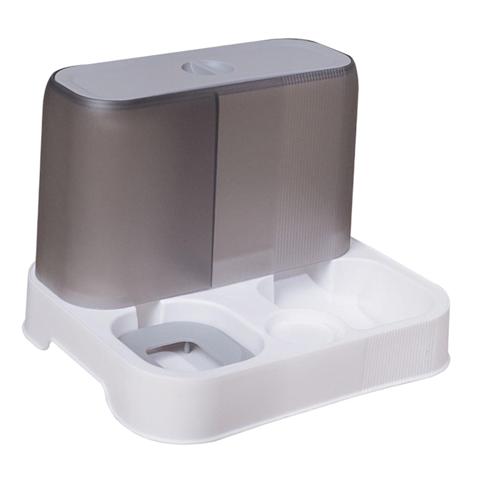 Ioensy - Alimentador De Mascotas Fuente De Bebida Alimentador De Gravedad De Gran Capacidad Gato Perro Cuenco Plato Gris