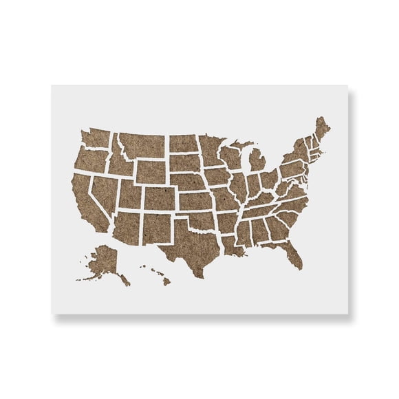 Plantilla de contorno del mapa de Estados Unidos Stencil Revolution