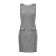 thumbnail image 2 of Vestido de Tweed INSPIRE CHIC para Mujer sin Mangas Cuello Barco Trabajo Línea A Oficina Elegante Vestido Tubo L Negro, 2 of 6