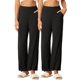 thumbnail image 1 of INSPIRE CHIC Pantalones de pijama de algodón para mujer, suaves y transpirables, pantalones de dormir con bolsillos y cintura elástica 2XL 2pack Negro, 1 of 6