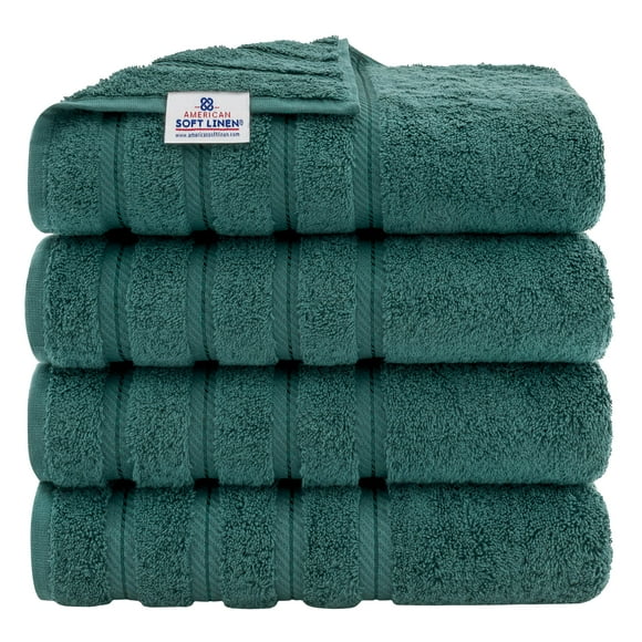 Juego de toallas de baño American Soft Linen Luxury, 4 piezas, 100% algodón