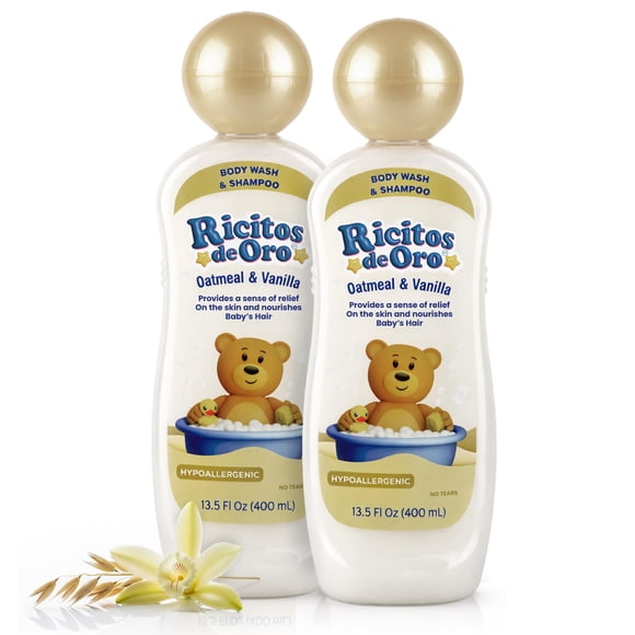 Shampoo y jabón corporal para bebé Ricitos de Oro con avena y vainilla