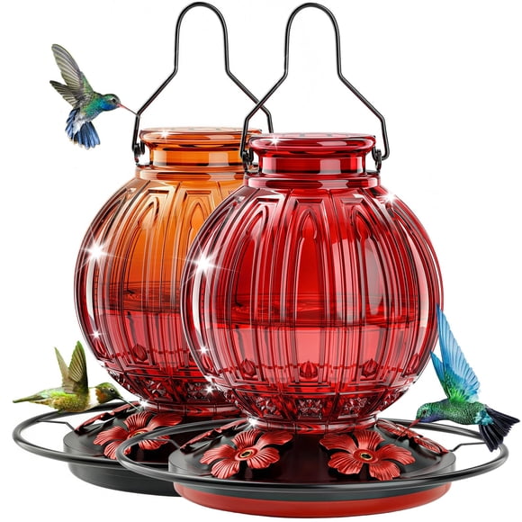 Alimentador de colibrí Grete Gotye Pack de 2 740 ml Rojo/Naranja