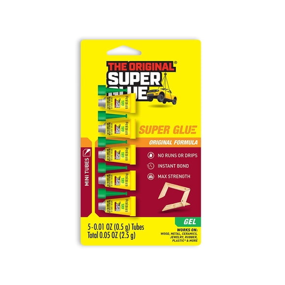 Super Glue Gel 5×0,5 g Transparente Antigoteo