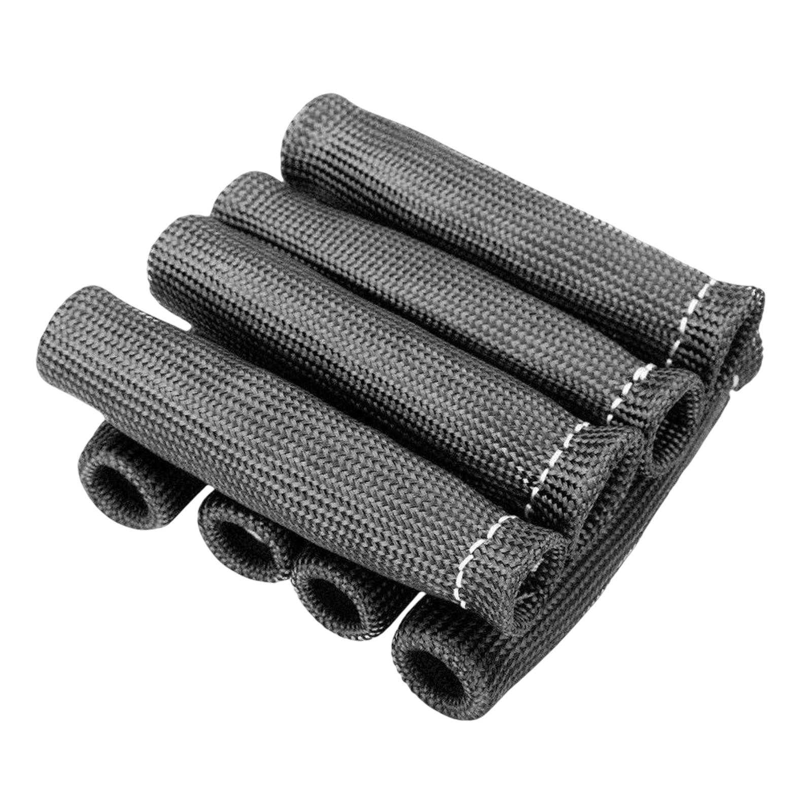 Magideal - Envoltura De Botas De Alambre De Bujía De 8 Uds Para Protección Térmica De Camión De Coche Cubierta De Protección Térmica Universal Cubierta De Calor Negro