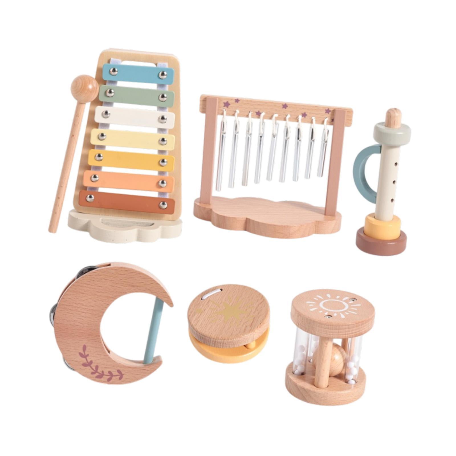 Magideal - 6 Juguetes Musicales Para Bebés, Educativos, Portátiles, Con Habilidades Sensoriales, Instrumentos De Percusión Montessori Para Niños Y Niñas De 1 A 3