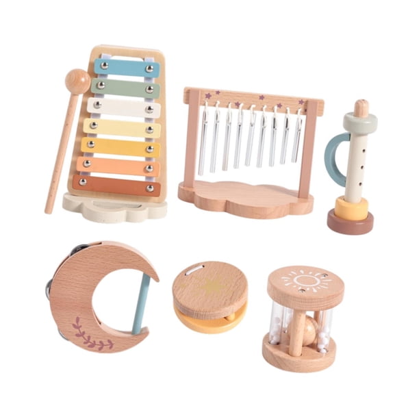 6 juguetes musicales para bebés, educativos, portátiles, con habilidades sensoriales, instrumentos de percusión Montessori para niños y niñas de 1 a 3