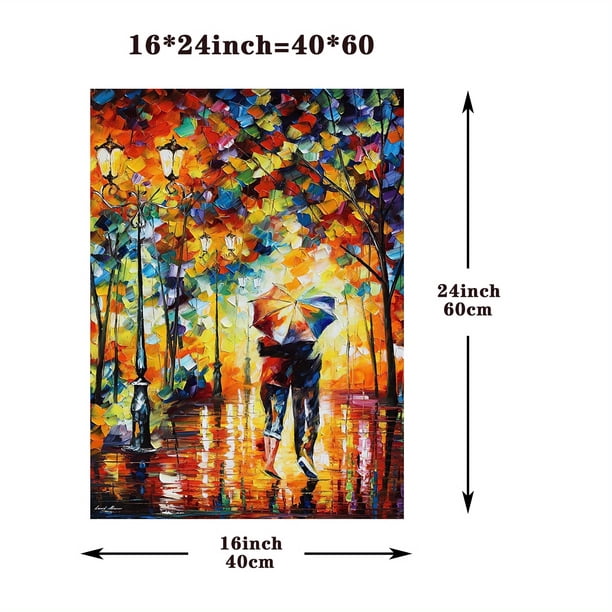 1pc Dance Under The Rain By Leonid Afremov Canvas Poster, Wall Art Picture Print For Home Decor, No Frame 12x16 Inch 16*24inch