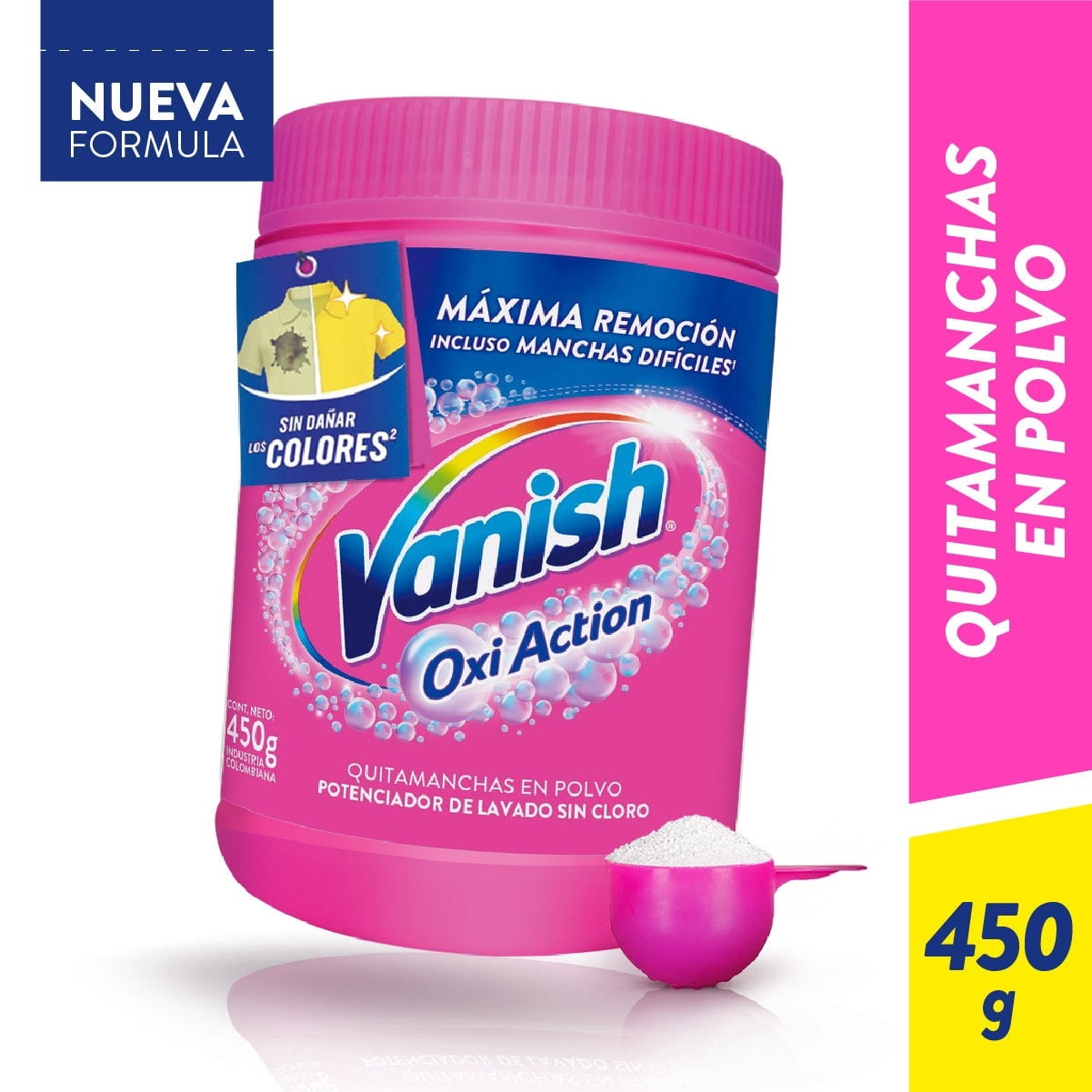 Quitamanchas Polvo Ropa Color Frasco 450 g Vanish