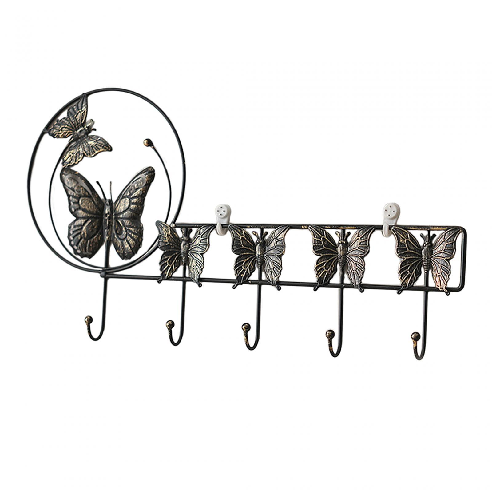 Bothyi - Perchero Montado En La Pared Decoración Del Hogar Decorativo Rústico Para Puerta Cocina Dormitorio Mariposa