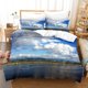thumbnail image 1 of Sky with white clouds Bedding Set Single Twin Full Queen King Size Bed Set Aldult Kid Bedroom Duvetcover Sets 3D 3Bed Sheets, 1 of 5