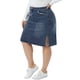 thumbnail image 4 of Falda Lápiz Casual con Abertura Lateral en Jean Denim de Talla Grande para Mujeres de Agnes Orinda 2X Azul Medio, 4 of 6