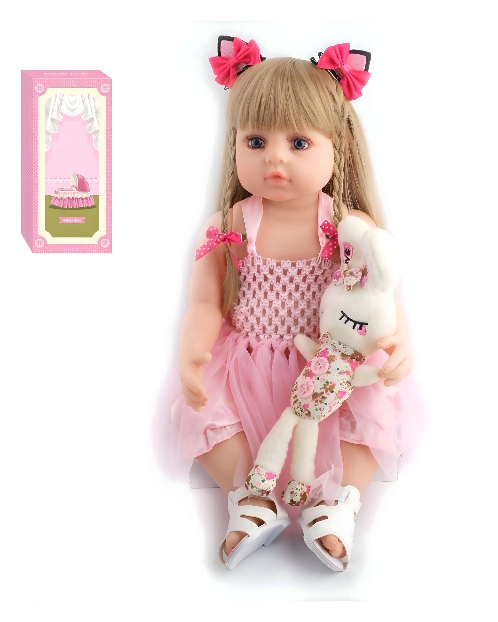 Ali Chile - Muñeca Infantil Bebé Realista Silicona Rosado