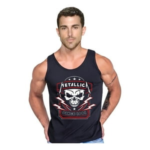 Persodesign - Polera Diseño Metallica 1981 Musculosa Tank Gym Life Talla 2Xl Negro Hombre
