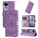 thumbnail image 1 of Funda tipo cartera FOXDOCK para Huawei Nova 14 , diseño girasol en relieve, cuero PU, cierre magnético, soporte y tarjetero, 1 of 5