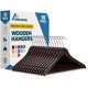 thumbnail image 1 of Perchas de madera para ropa Lifemaster con gancho giratorio de 360°, paquete de 10, 1 of 7
