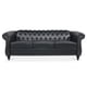 thumbnail image 2 of 84.65" BLACK PU Rolled Arm Chesterfield Three Seater Sofa., 2 of 3