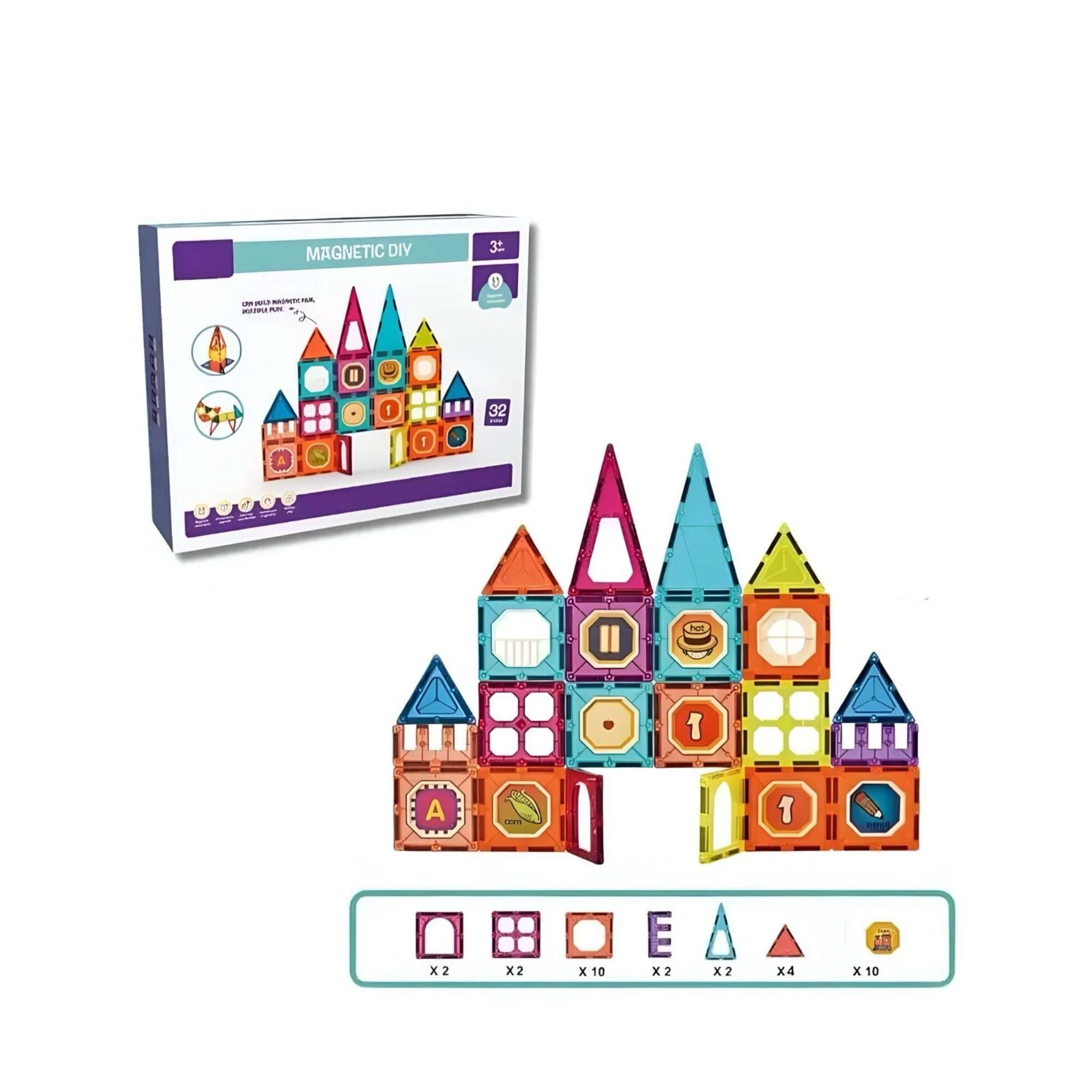 Ali Chile - Block Magnético Castillo 32 Piezas