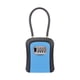 thumbnail image 4 of Caja de seguridad para llaves con combinación de 4 dígitos, grillete de cable de acero, resistente a la intemperie, portátil para perilla de puerta o , azul, 4 of 5