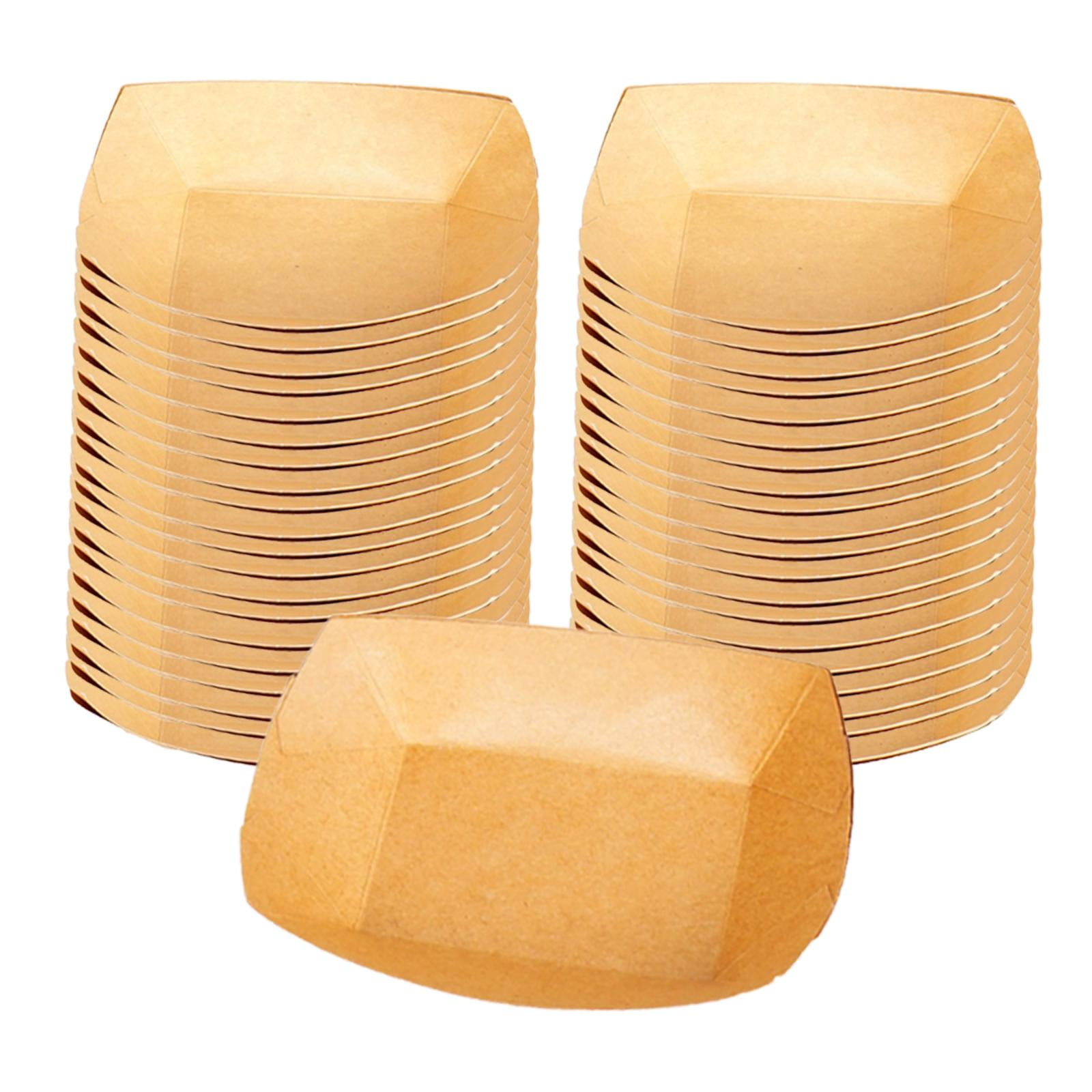 Magideal - 100 Bandejas De Papel Kraft Para Alimentos, Bandejas Para Servir, Recipientes Ecológicos De Papel Para Alimentos. 10 Onzas