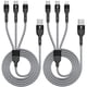 thumbnail image 1 of Cable de carga WEREOS 122 cm 3‑en‑1 trenzado (2 unidades), 1 of 7